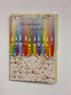 CARTE D'ANNIVERSAIRE AVEC BOUGIES - DE MILLBROOK